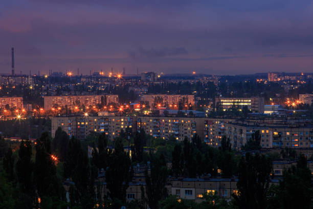 istock Evening industrial city in eastern Europe 1237606757