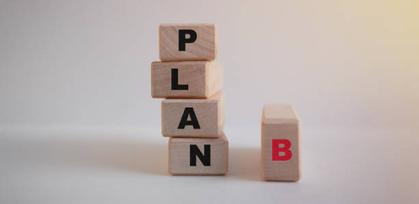 istock plan b, backup plan, the inscription on wooden cubes on a white background 1237610458
