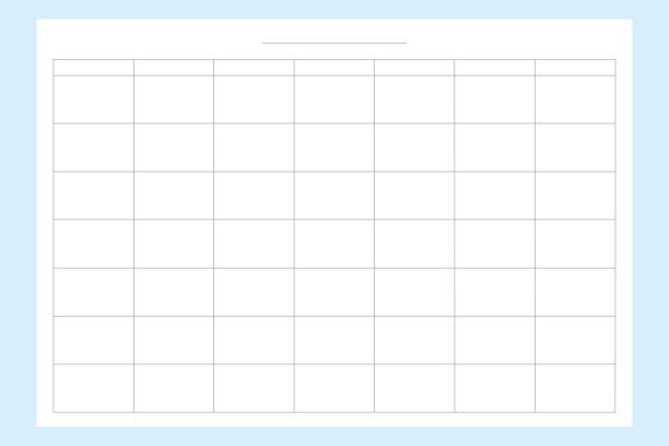 пустой шаблон планировщика календаря. векторное изображение расписания недели. - lineup stock illustrations