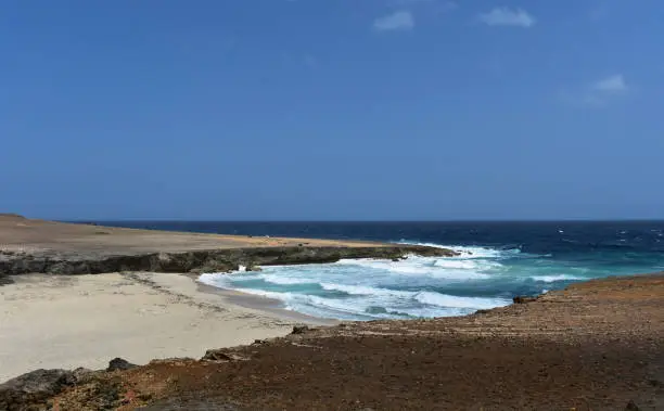 Beautiful remote Daimari Beach in Aruba.