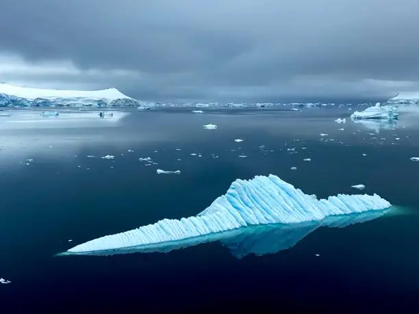 Like a ‘submarine’, an iceberg floating in the Southern ocean