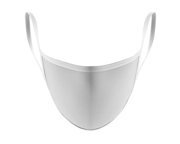 istock White Face Mask Mockup top front view, Blank dust mask 3d rendering isolated on white background 1237661056