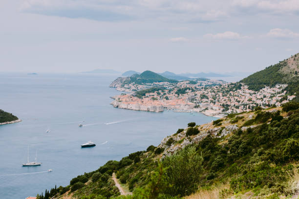 Dubrovnik old town view Dubrovnik old town view panorama in Croatia. View on Dubrovnik from Park Orsula fort minceta dubrovnik stock pictures, royalty-free photos & images