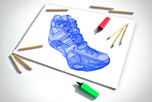 Sport Shoe Design Details on Sketch Book