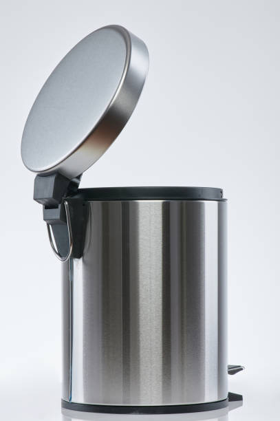 istock Aluminum shiny rubbish bin 1237701625