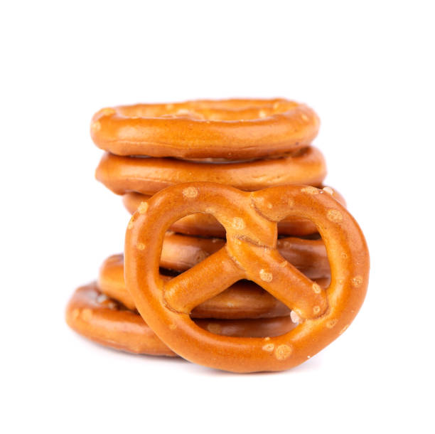 istock Bretzels cracker isolated on white background. Dry cracker cookies isolated. Salty snacks isolated. 1237717447