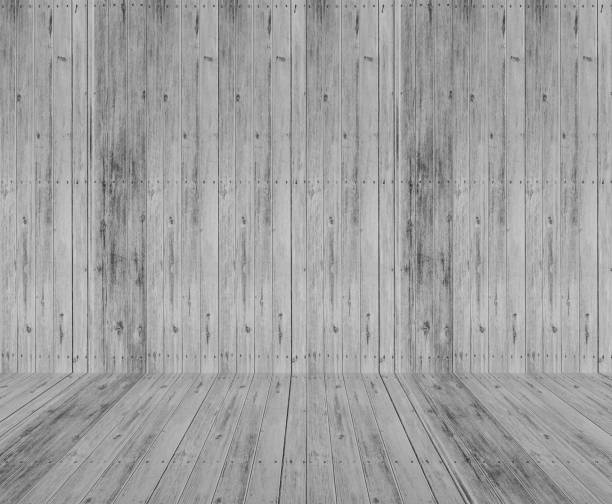 istock Interior wooden room, Gray color wooden floor backdrop, background 1237751672