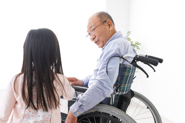 istock Old man ride in a wheelchair 1237761066