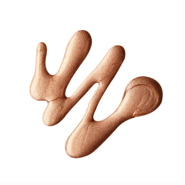 Blot of bronze nail polish isolated on white Blot of bronze nail polish isolated on white background. Photo. Top view bronze glitter stock pictures, royalty-free photos & images