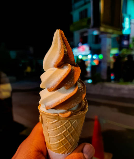 istock Chocolate and vanilla cone ice cream at Gangtok,Sikkim 1237796006