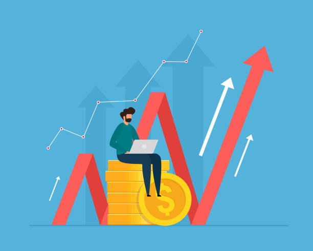 Investment and analysis money cash profits. Successful investor or entrepreneur making investing plans. Investment and analysis money cash profits. Successful investor or entrepreneur making investing plans. Financial consulting, investment and savings. Vector illustration. making money online stock illustrations