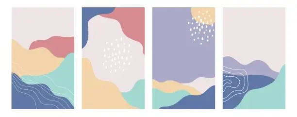 Vector illustration of Collection of abstract pastel colours background