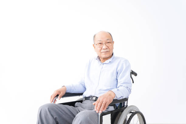 istock Old man ride in a wheelchair 1237814108