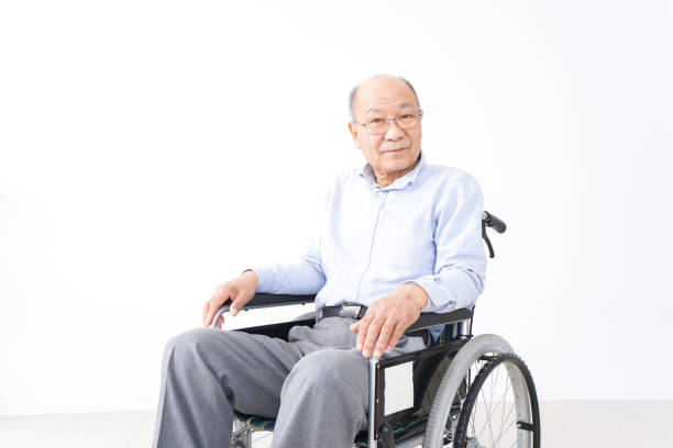 istock Old man ride in a wheelchair 1237814311