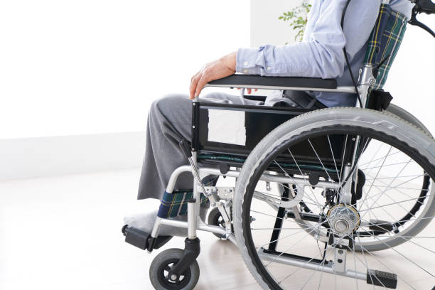 istock Old man ride in a wheelchair 1237814638