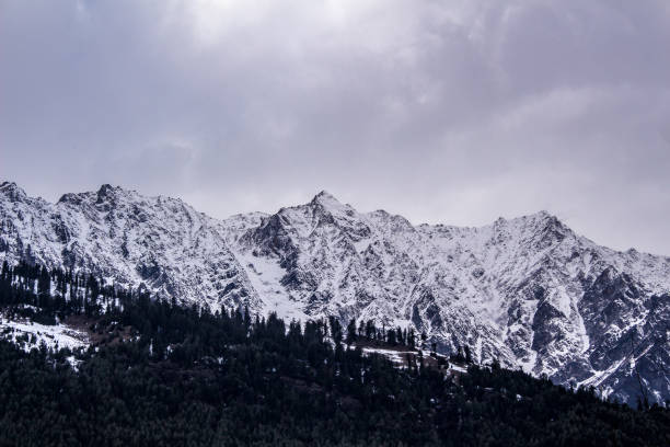 istock Landscape of mountain range covered with snow in Manali during summers 1237843251