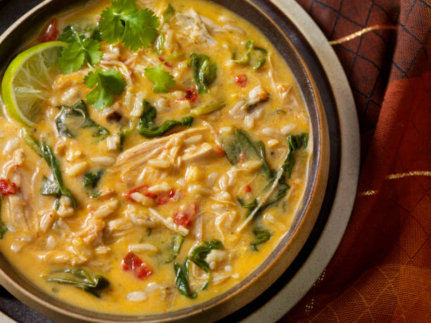 istock Creamy Thai, Chicken and Rice Soup 1237871271