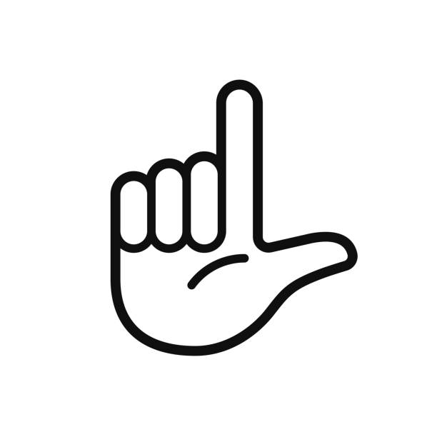 ilustraciones, imágenes clip art, dibujos animados e iconos de stock de l signo de mano del perdedor - letter l human hand human finger human thumb