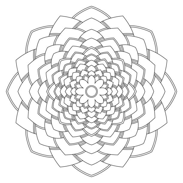 завод мандала фрактал - fractal pattern mandala art stock illustrations