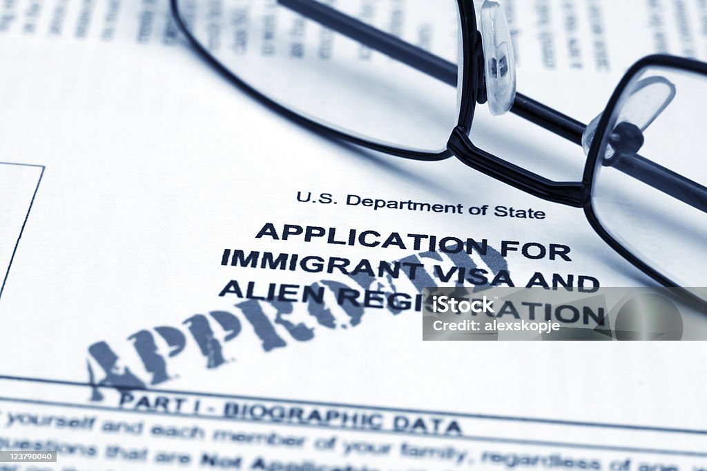 Application for immigrant visa Application for immigrant visa and alien registration Application Form Stock Photo