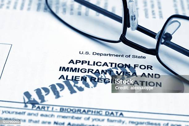 Application For Immigrant Visa Stock Photo - Download Image Now - Application Form, Passport Stamp, Emigration and Immigration