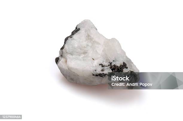 Raw Moon Stone On A White Background Stock Photo - Download Image Now - Moonstone, Aura, Chakra