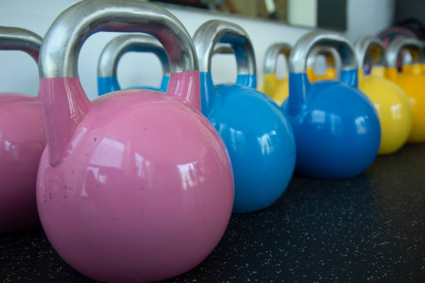 istock a set of colorful kettlebells 1237901529