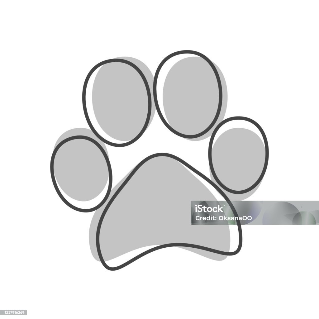 Ilustración de Icono Vectorial Huella De Pata Animal Estilo De Dibujos  Animados De Ilustración De Pata Sobre Fondo Blanco Aislado y más Vectores  Libres de Derechos de Almohadillas - Pata de animal -