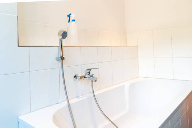 istock clean and bright modern bathtub in a white tiled bathroom 1237937657