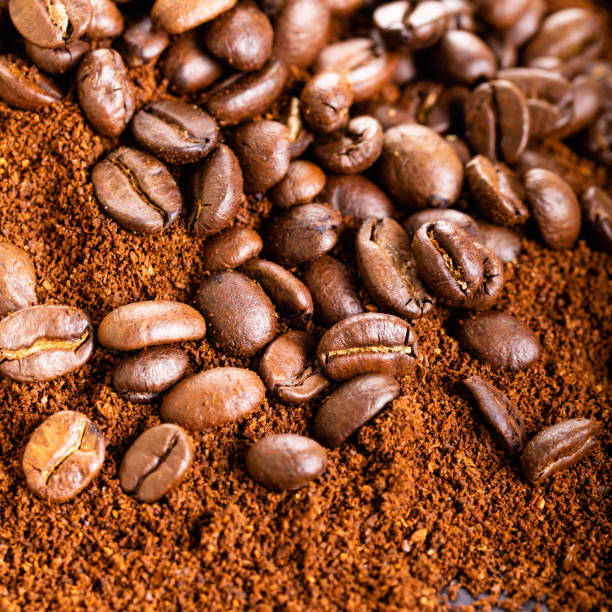istock Coffee Beans and Grounds Close up. Background. 1237940482
