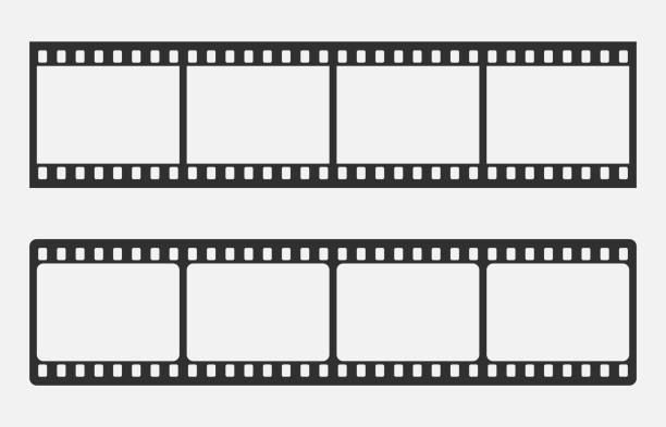 istock Blank cinema film strip isolated on white background. Vector illustration. 1237945829