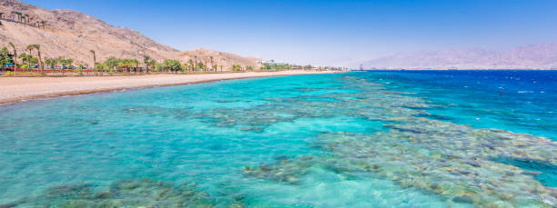 istock Eilat, Israel. Beautiful sea, beachs and mountais. Web banner in panoramic view. 1238027167