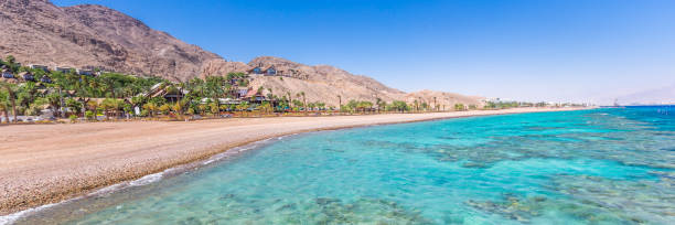 istock Eilat, Israel. Beautiful sea, beachs and mountais. Web banner in panoramic view. 1238029143