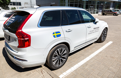 Samara, Russia - May 29, 2020: Volvo XC90 near the office of official dealer