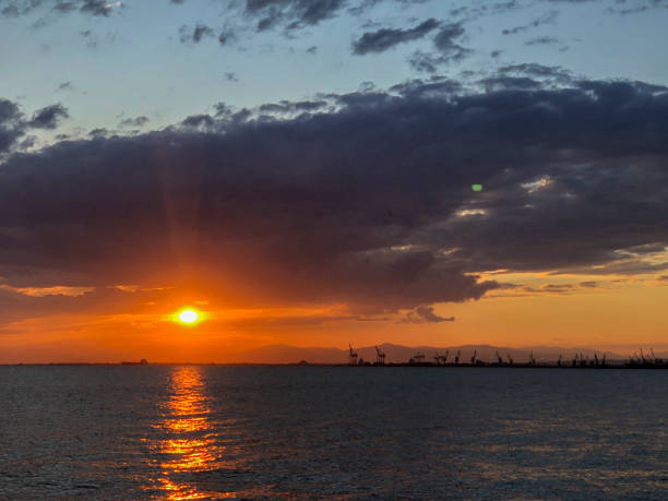 istock Beautiful sunset with endless horizon 1238186087