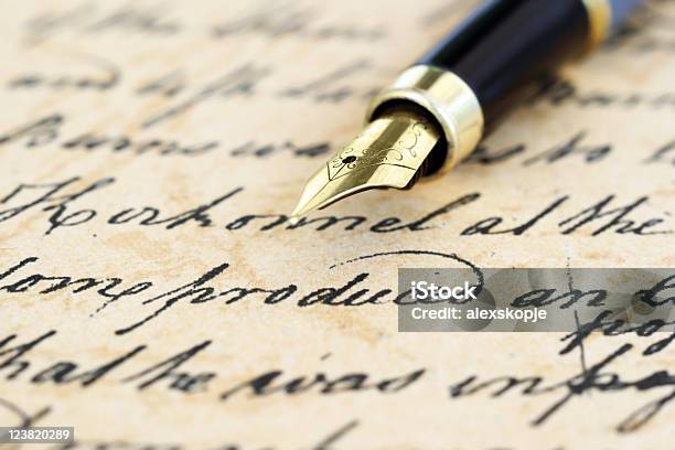 Old Letter Stock Photo - Download Image Now - Fountain Pen, Writing - Activity, Handwriting