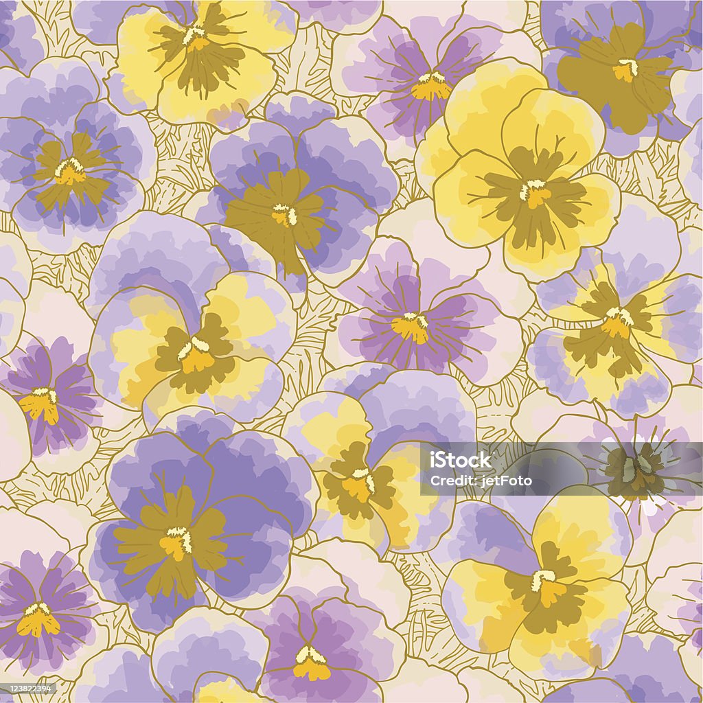 Seamless pattern with pansy с - Векторная графика Ажурный роялти-фри