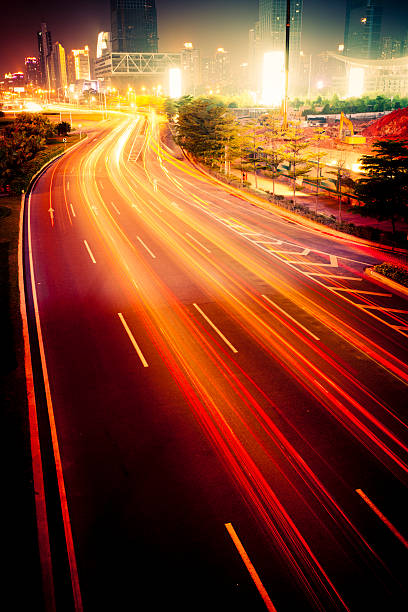 istock A photograph of blurred traffic on a busy freeway 123822453