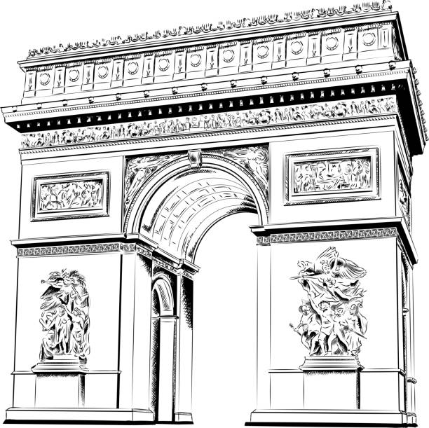 arch of triumph - siege of paris stock-grafiken, -clipart, -cartoons und -symbole