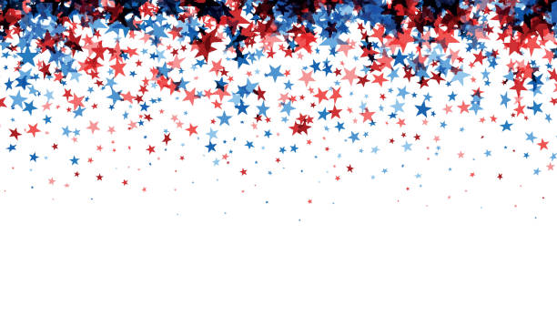 ilustraciones, imágenes clip art, dibujos animados e iconos de stock de las estrellas que caen enmarcan sobre el fondo blanco. - backgrounds fourth of july star shape national holiday