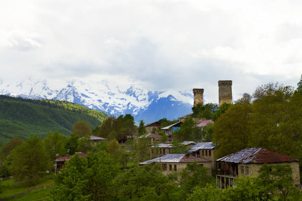 istock Svan defensive towers in a mountain village 1238254042