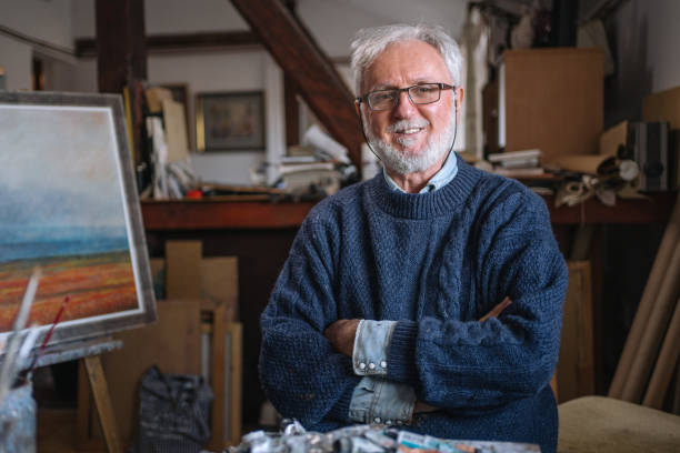 istock Joyful senior artist portrait 1238256859
