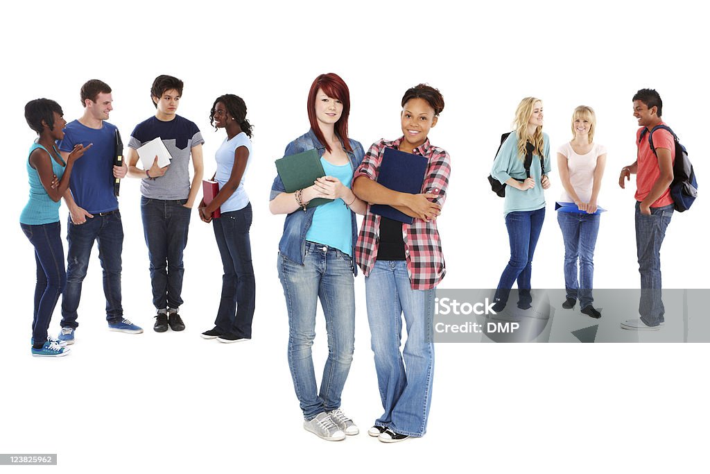 Portrait of High School Students-aislado - Foto de stock de Estudiante de bachillerato chica libre de derechos