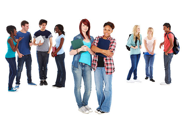 istock Portrait of High School Students - Isolated 123825962