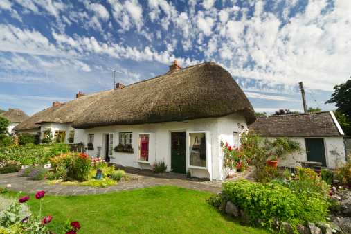 Irish traditional cottage house in Adare - west Ireland