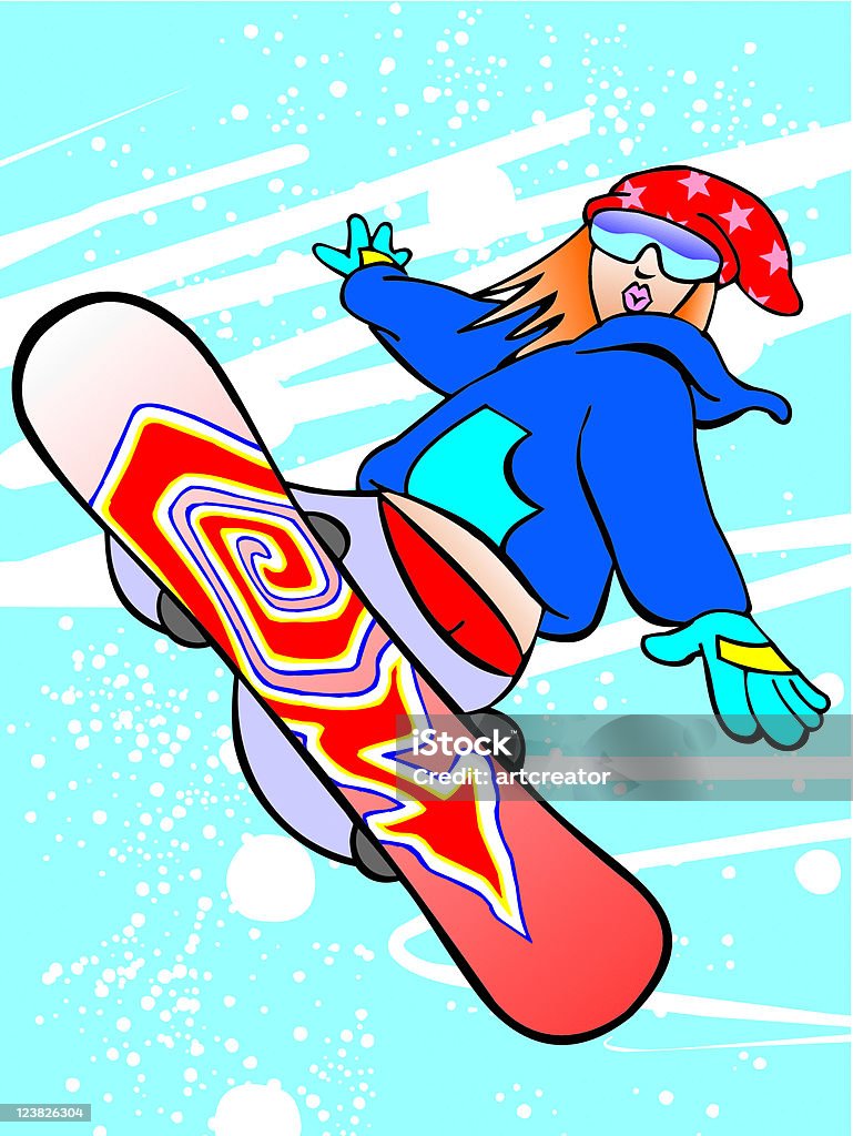 Snowboard_girl - Grafika wektorowa royalty-free (Dziecko)