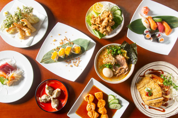 istock Table with typical Japanese food seen from above 1238265501