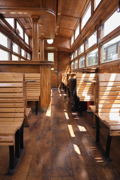 Interior of vintage train carriage