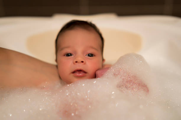 istock baby in his daily foam bath 1238277036