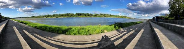 panoramic view of the river stock photo